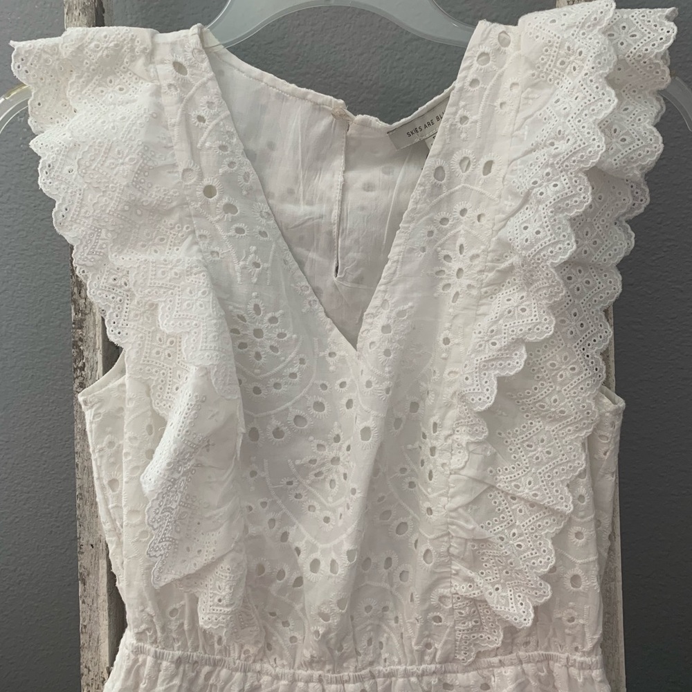 Skies Are Blue white eyelet ruffle western dress - Picture 3 of 5